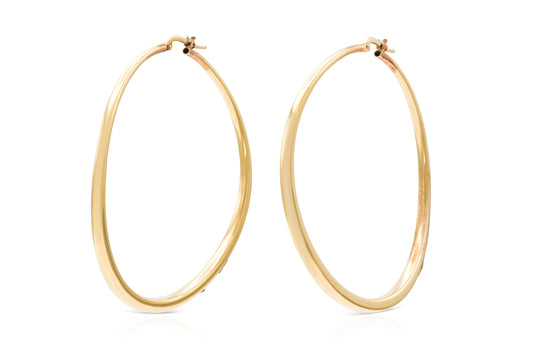 Roberto Coin Gold Curved Hoop Earrings