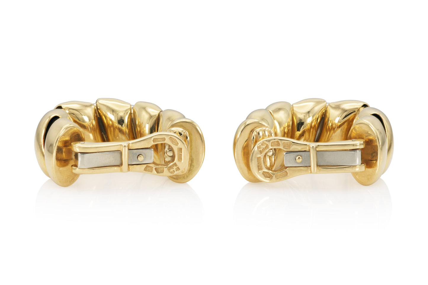 Bvlgari Two-Toned Tubogas Huggie Earrings