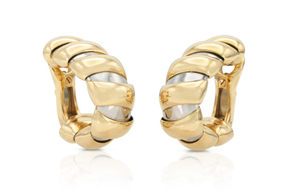 Bvlgari Two-Toned Tubogas Huggie Earrings