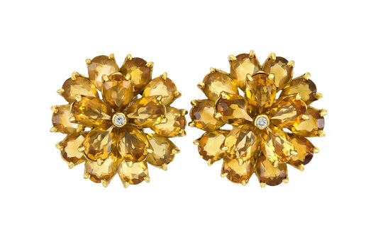 Vintage Tiffany & Co. Citrine Flower Earrings