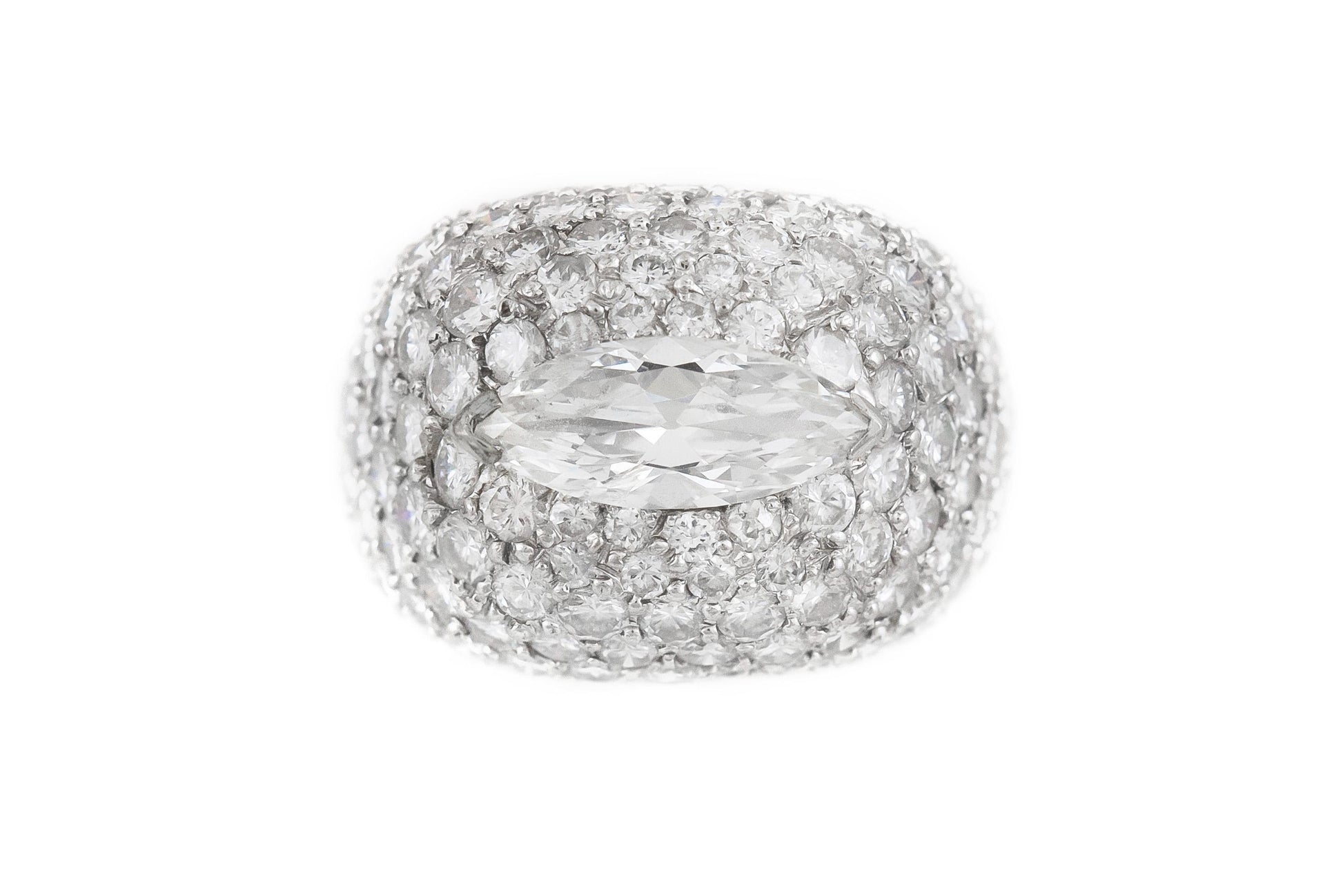 Vintage 1940s 6.68 Carat Diamond Domed Ring