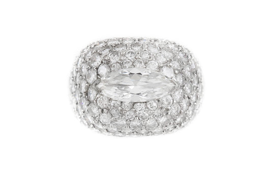 Vintage 1940s 6.68 Carat Diamond Domed Ring
