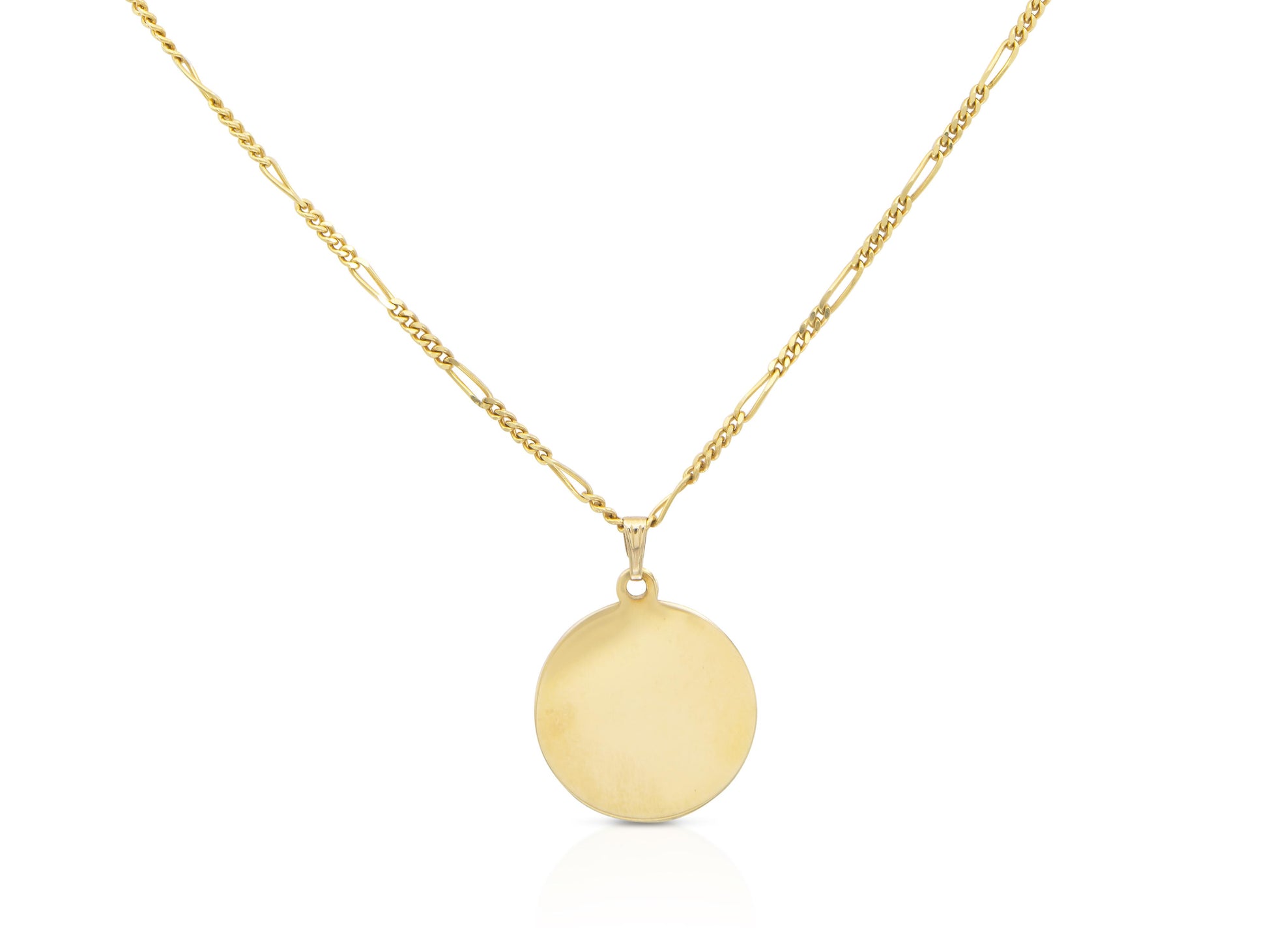Gold Circle Pendant Necklace