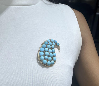 Vintage 1950s Turquoise Brooch
