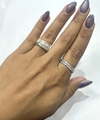 Vintage 1980s 2.00 Carat Princess Cut Diamonds Ring