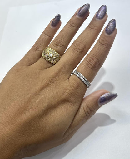 Vintage 1980s 1.21 Carat Diamonds Band Ring