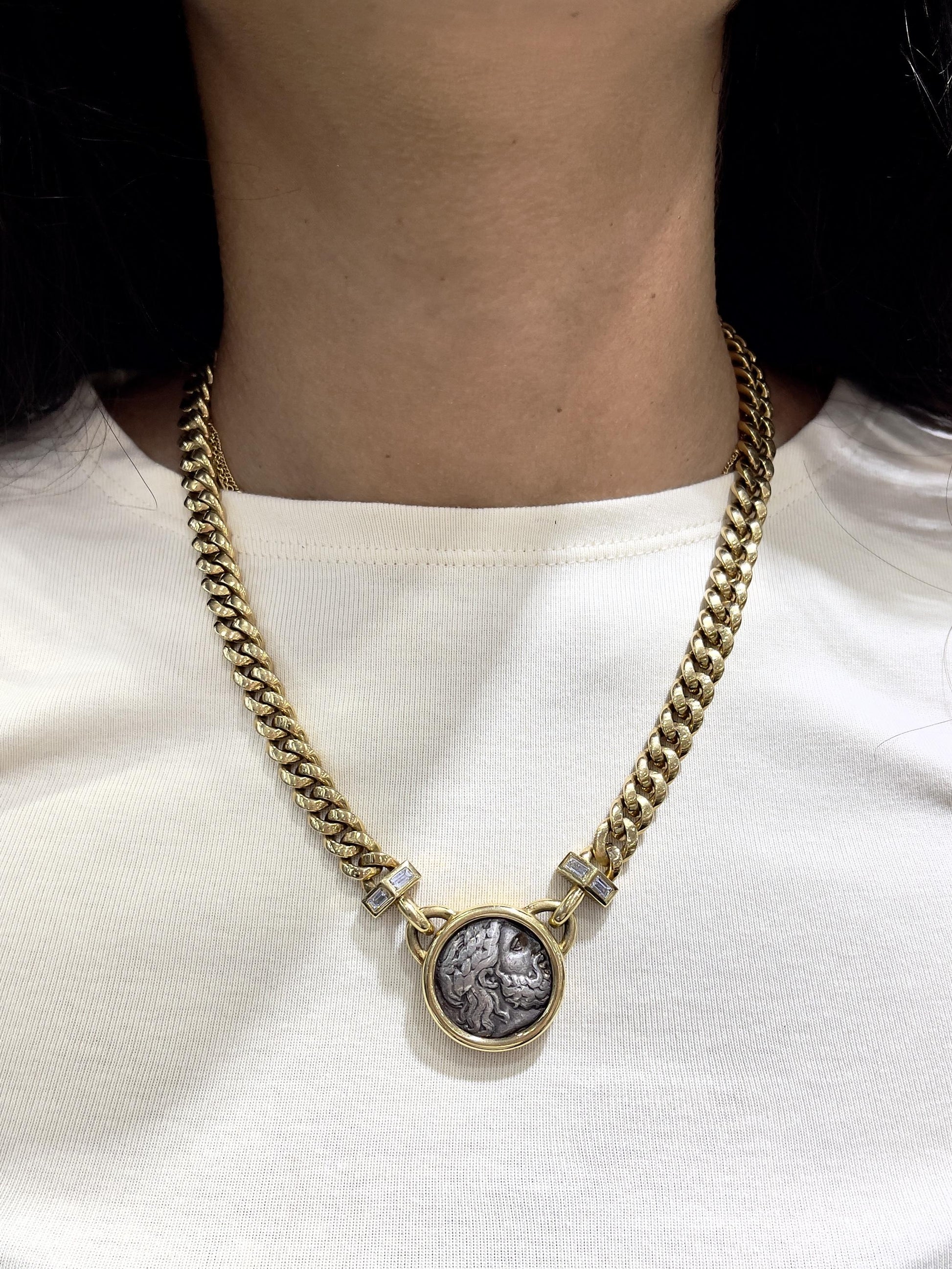 Vintage 1980s Bvlgari Moneta Roman Coin Necklace