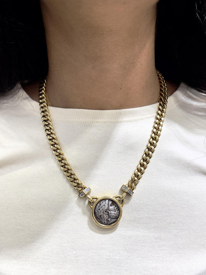 Vintage 1980s Bvlgari Moneta Roman Coin Necklace