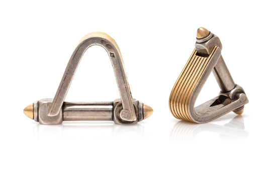 Vintage 1970s Silver and Gold Cufflinks