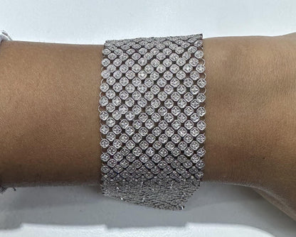 6.35 Carat Round Cut Diamonds Mesh Bracelet