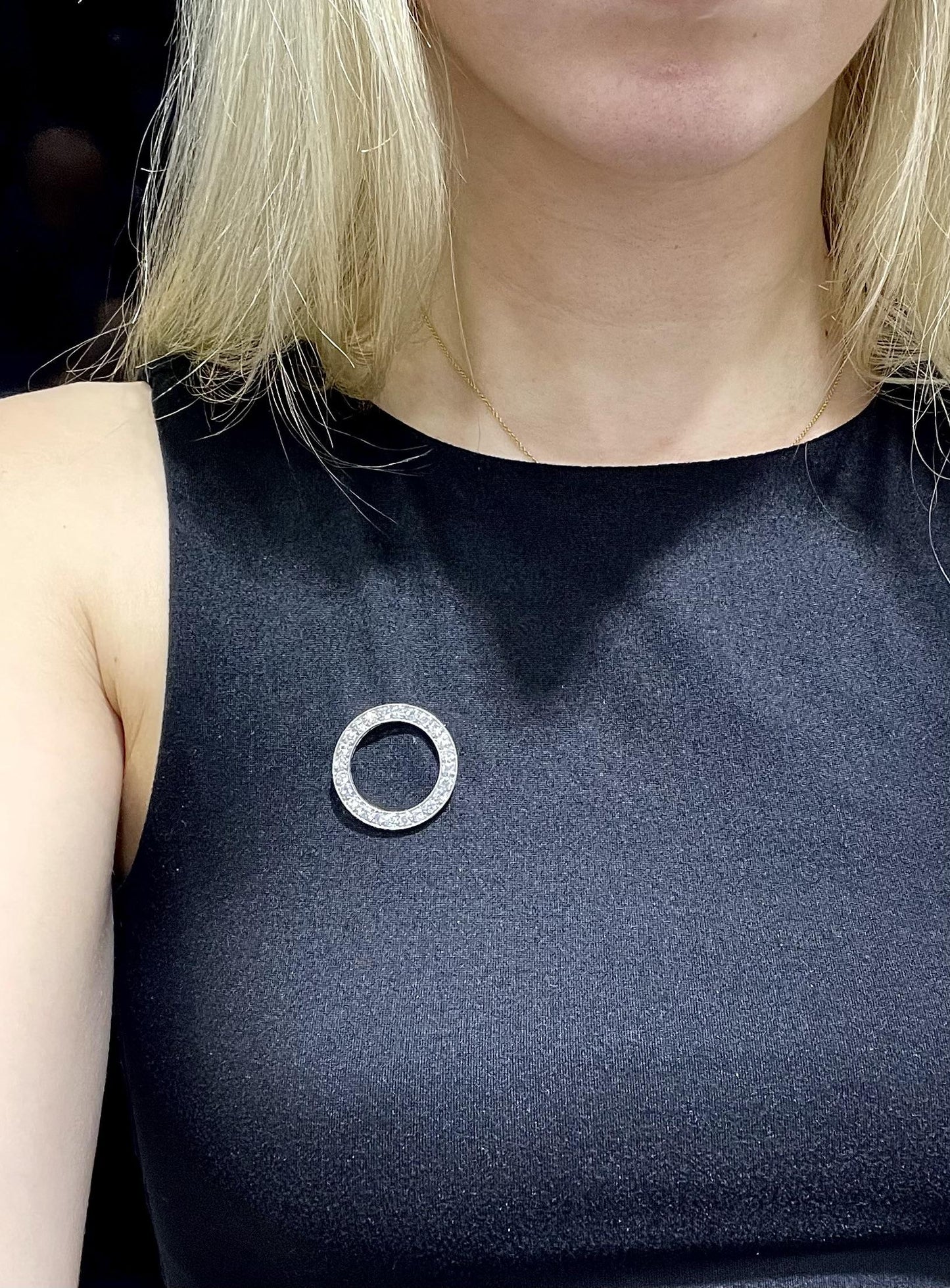 Antique Art Deco 1920s 4.00 Carat Diamond Circle Brooch