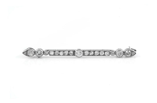Antique Art Deco 1930s Cartier 2.20 Carat Diamond Bar Pin