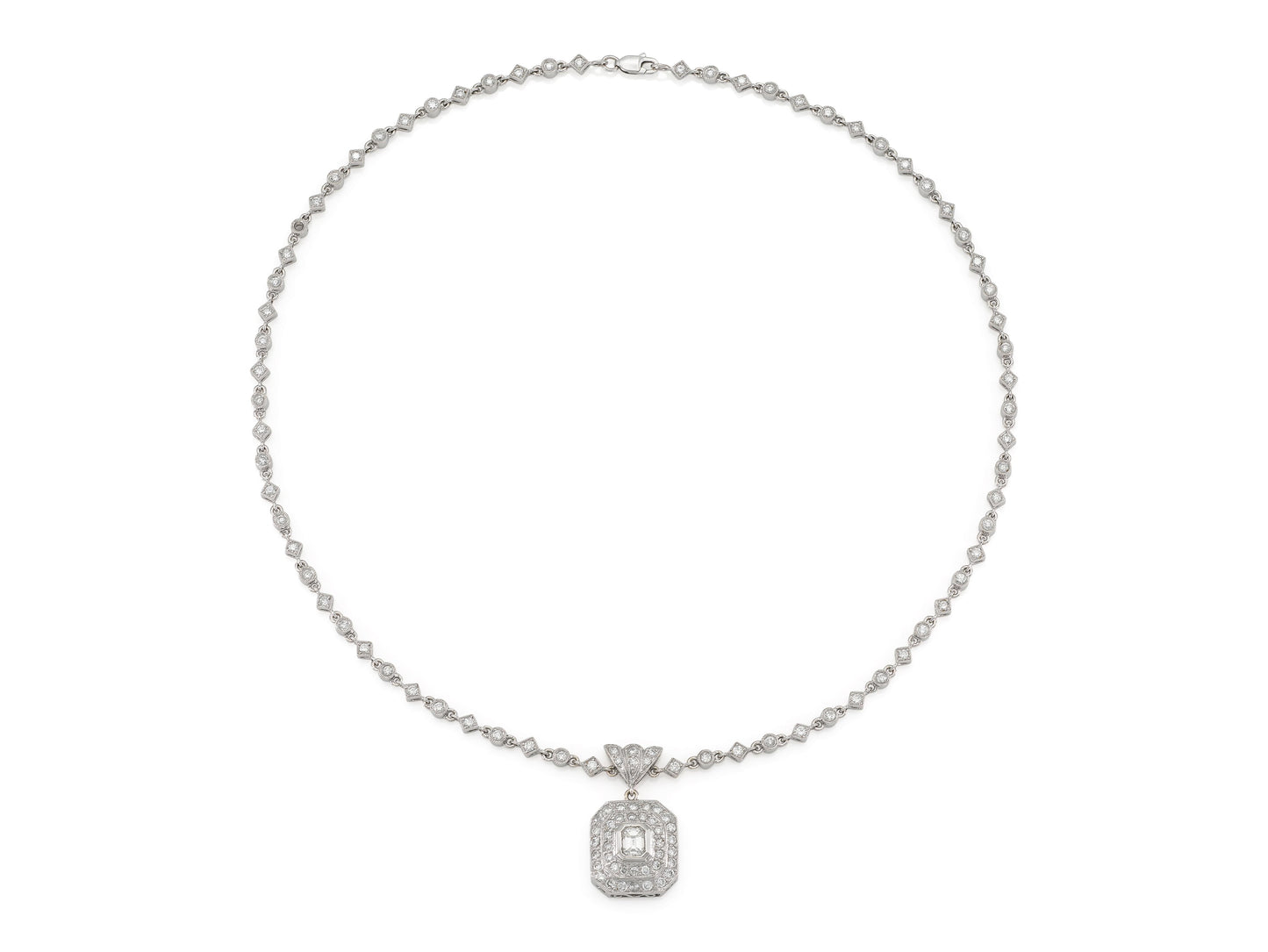 3.21 Carat Diamond Pendant Necklace