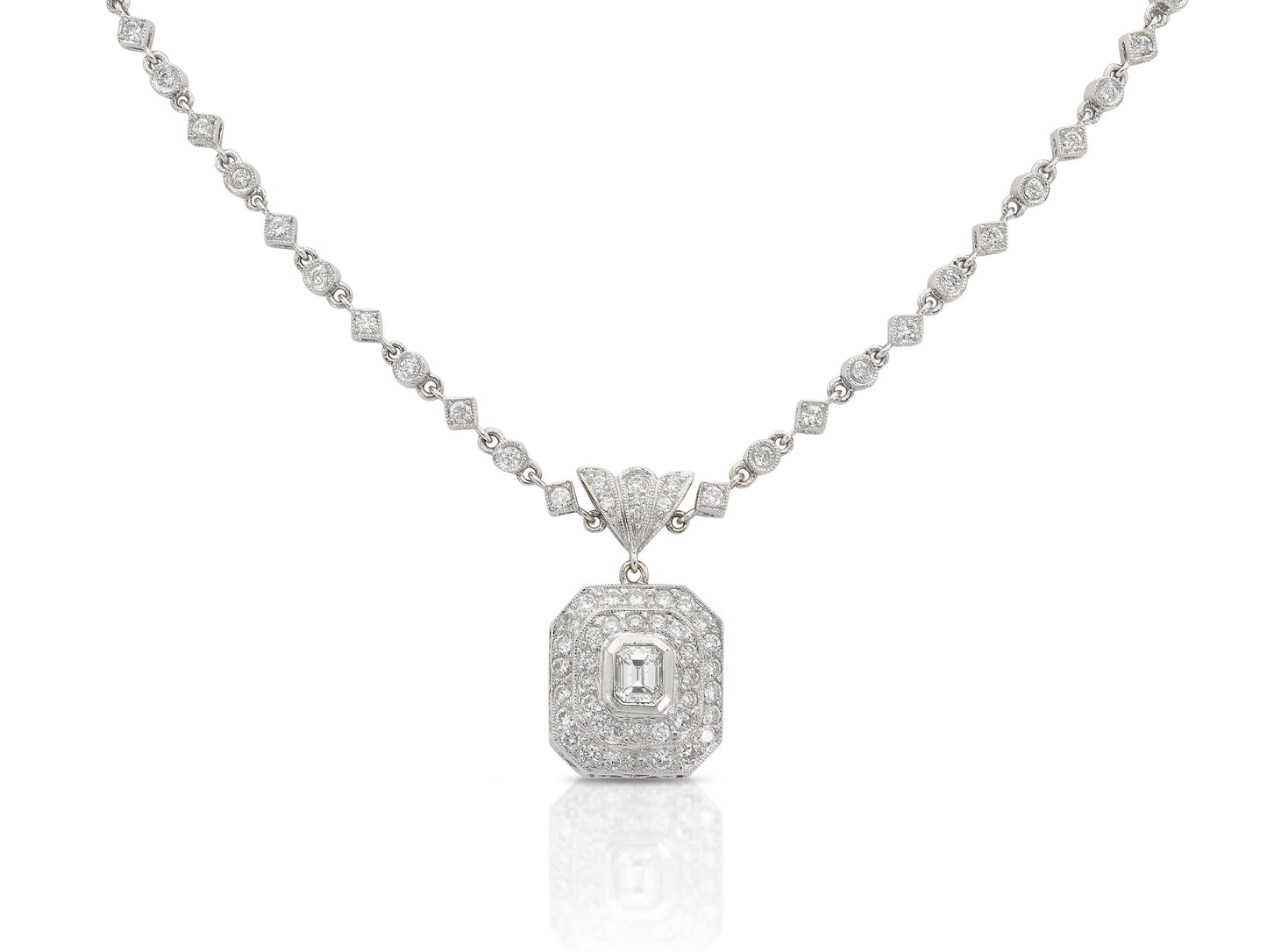 3.21 Carat Diamond Pendant Necklace