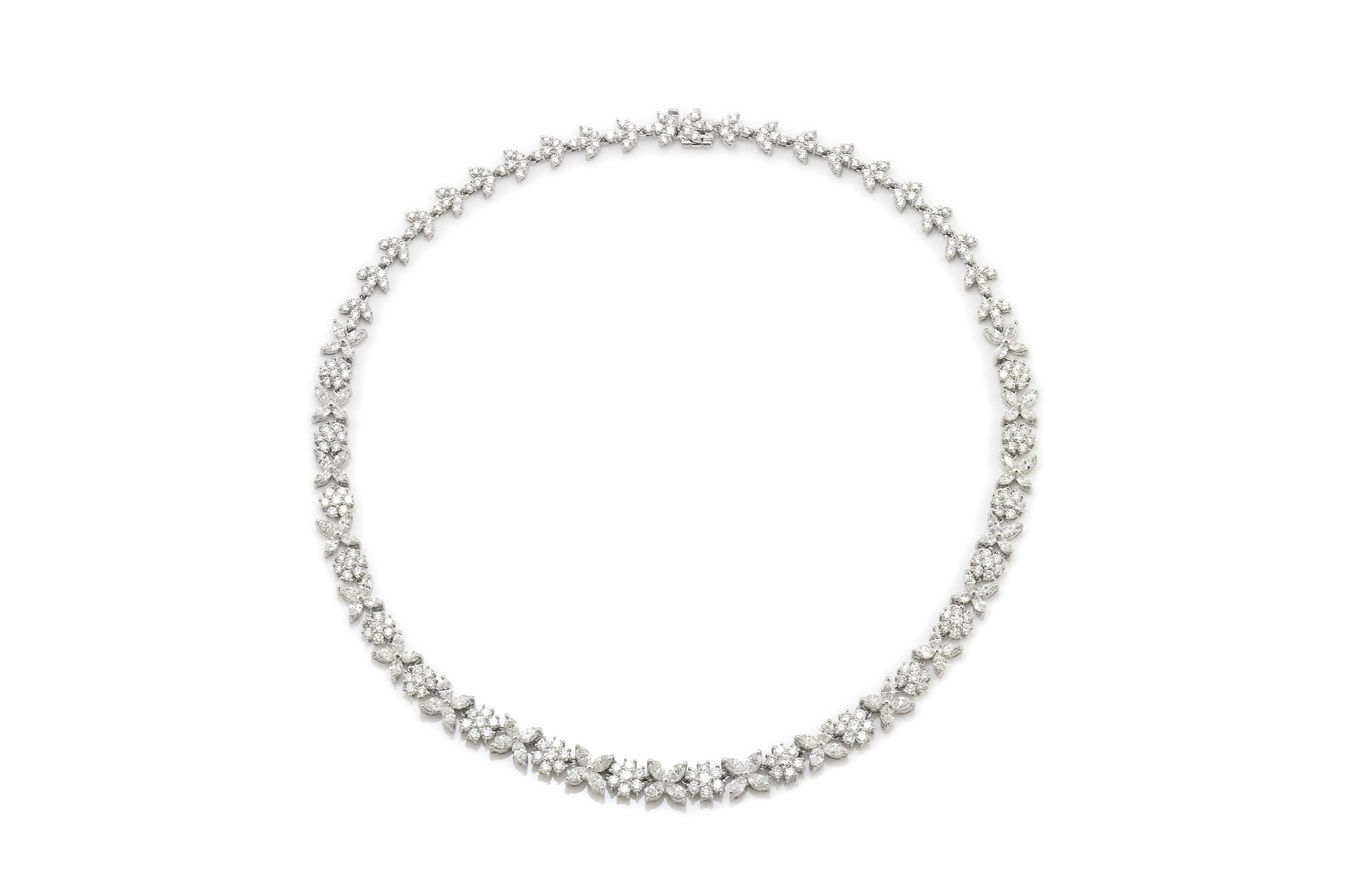 18.56 Carat Diamond Flowers Necklace