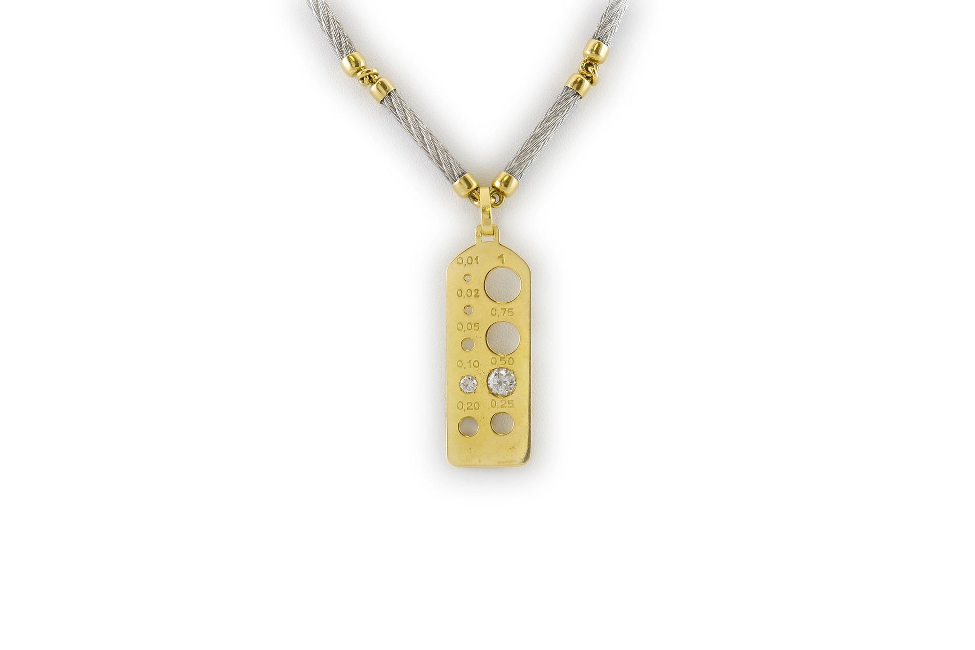 Vintage 1980s Fred Paris Gem Template Pendant Necklace