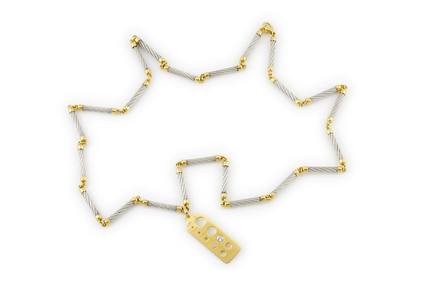 Vintage 1980s Fred Paris Gem Template Pendant Necklace