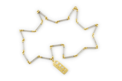 Vintage 1980s Fred Paris Gem Template Pendant Necklace