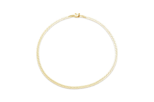 Gold Herringbone Chain Necklace