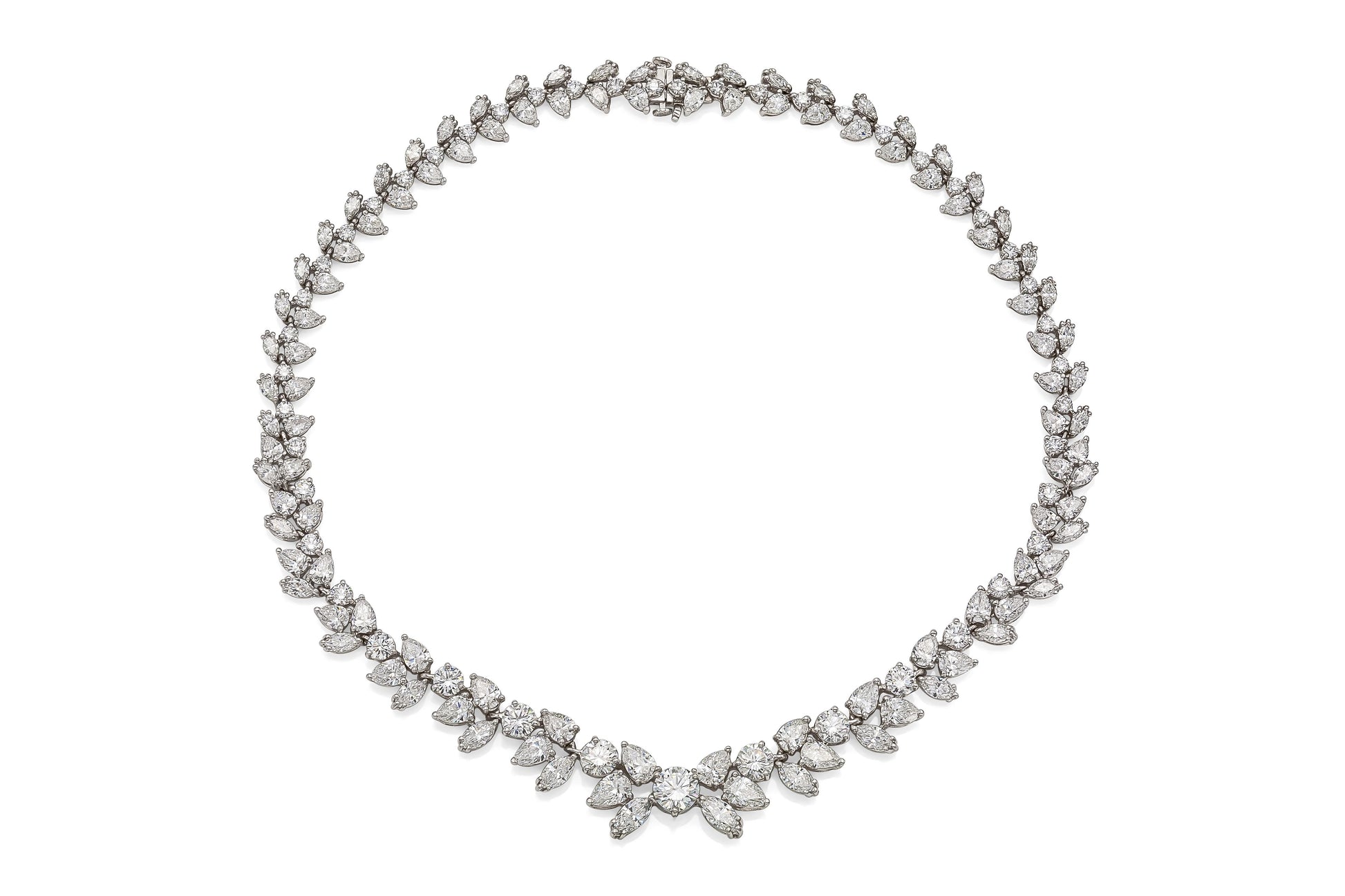 Vintage 1950s Kwiat 41.67 Carat Multi-Cut Diamond Necklace