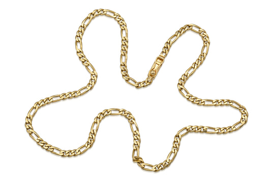 Vintage Gold Figaro Link Chain Necklace