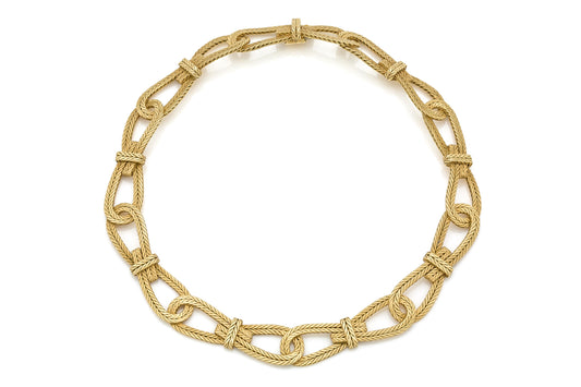 Vintage 1990s Gianmaria Buccellati Braided Gold Link Necklace