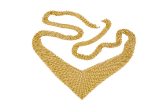 Tiffany & Co. Elsa Peretti Mesh Gold Bib Scarf Necklace