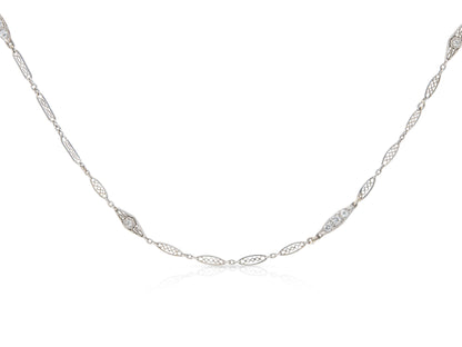 Antique Art Deco 1920s Platinum Chain with Diamonds