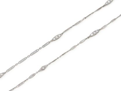 Antique Art Deco 1920s Platinum Chain with Diamonds