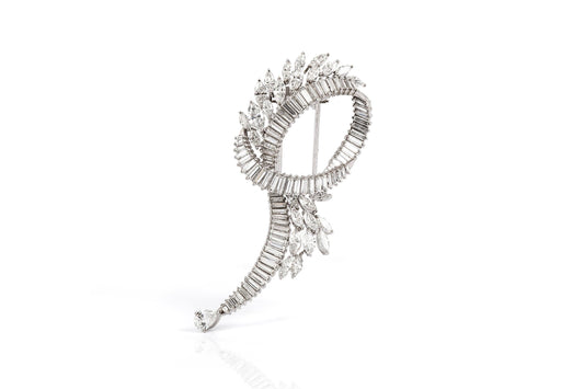 Vintage 1950s 12.00 Carat Diamond Brooch