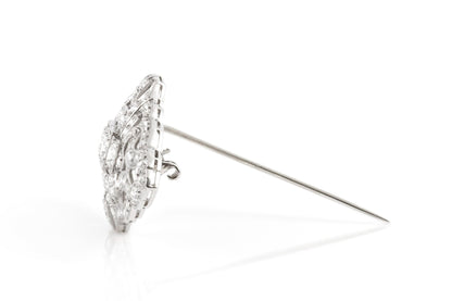Antique Art Deco 1920s 4.00 Carat Diamond Openwork Brooch