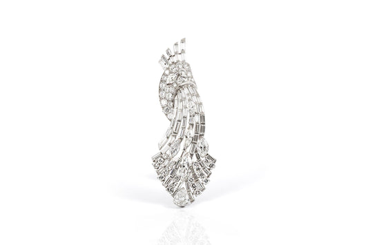 Vintage 1950s 15.00 Carat Diamond Brooch