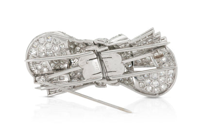 Antique Art Deco 1930s 5.00 Carat Diamond Double Clip Brooch