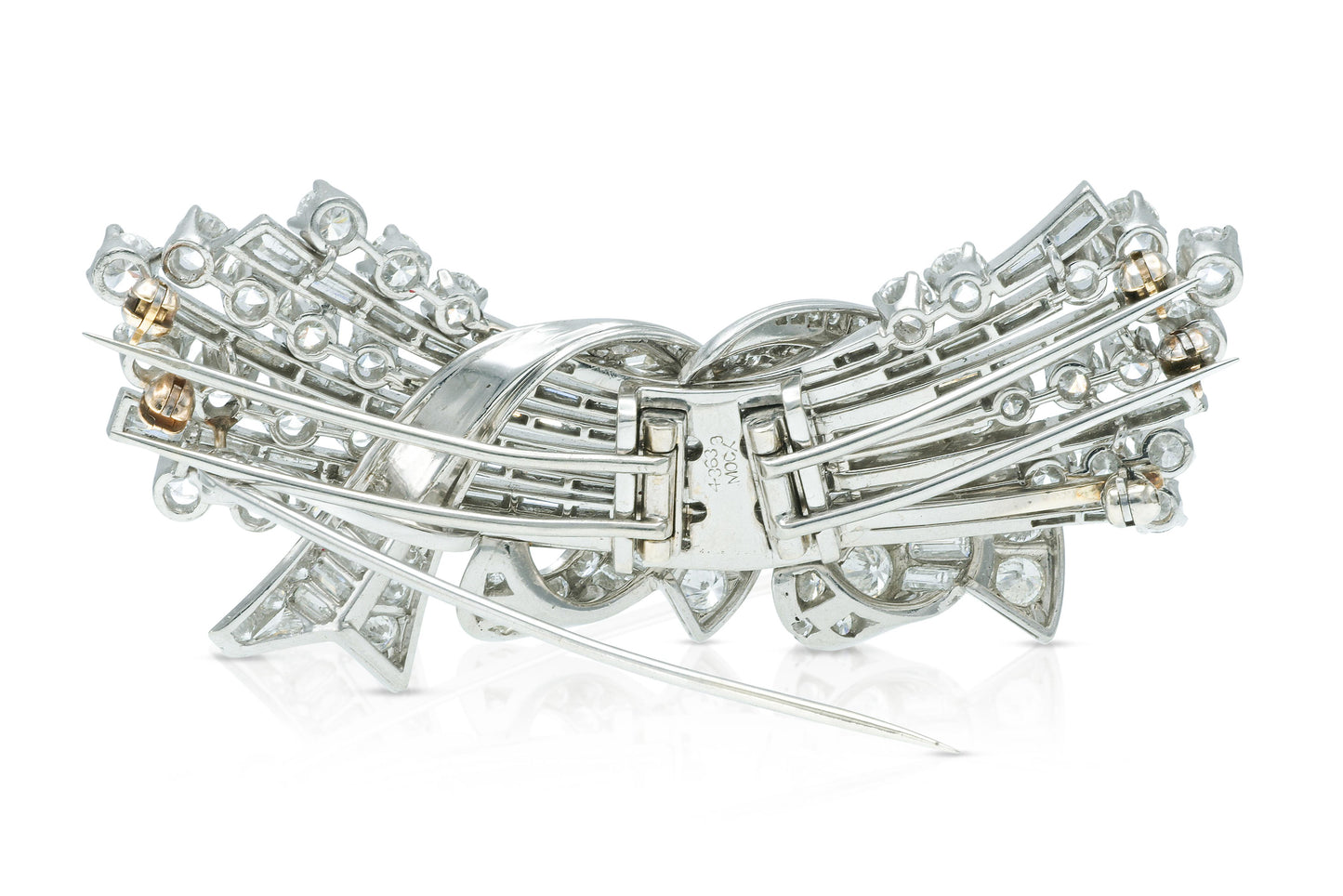 Vintage 1950s 20.00 Carat Diamond Double Clip Brooch