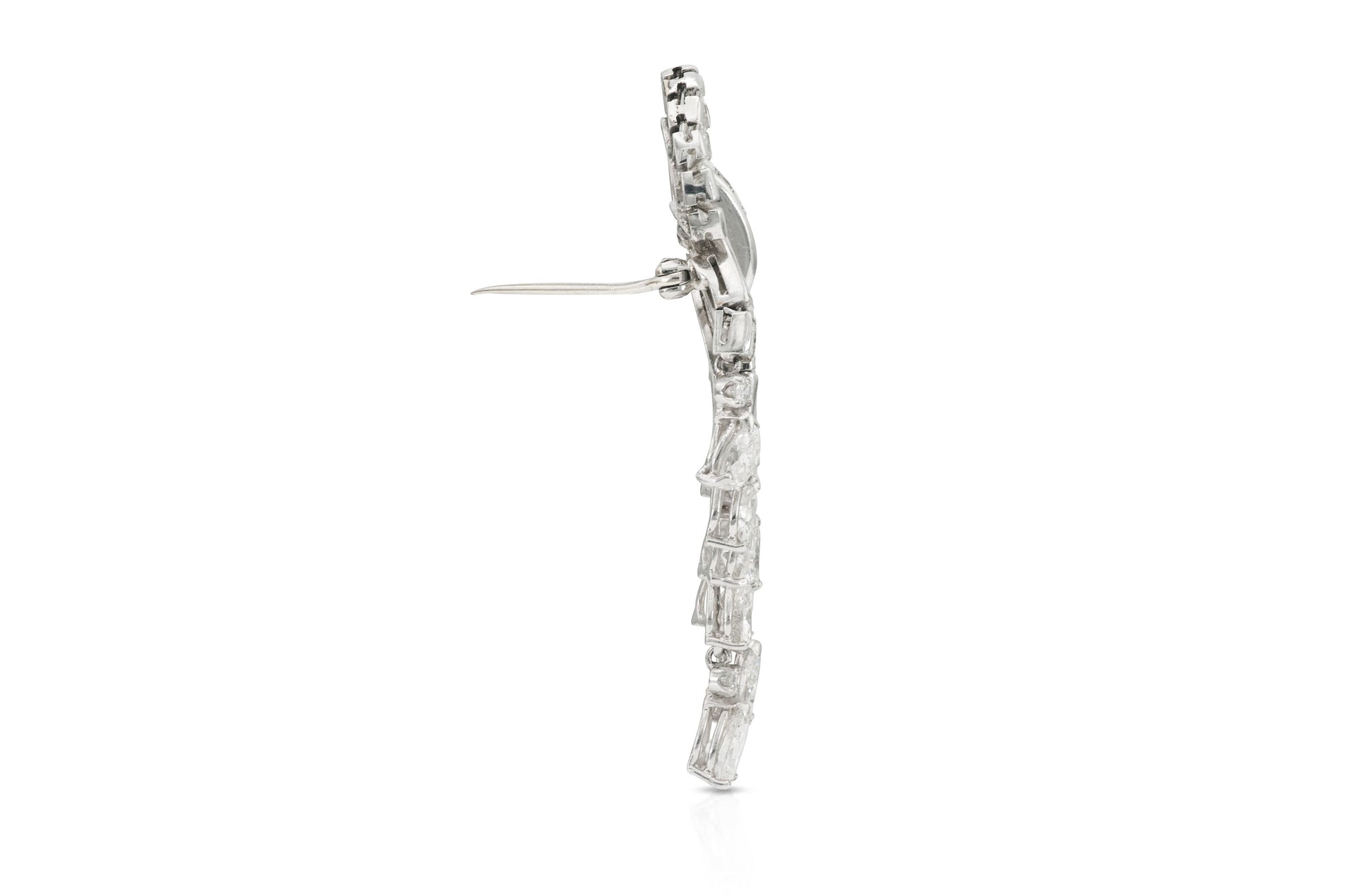 Vintage 1950s 9.00 Carat Diamond Dangle Brooch