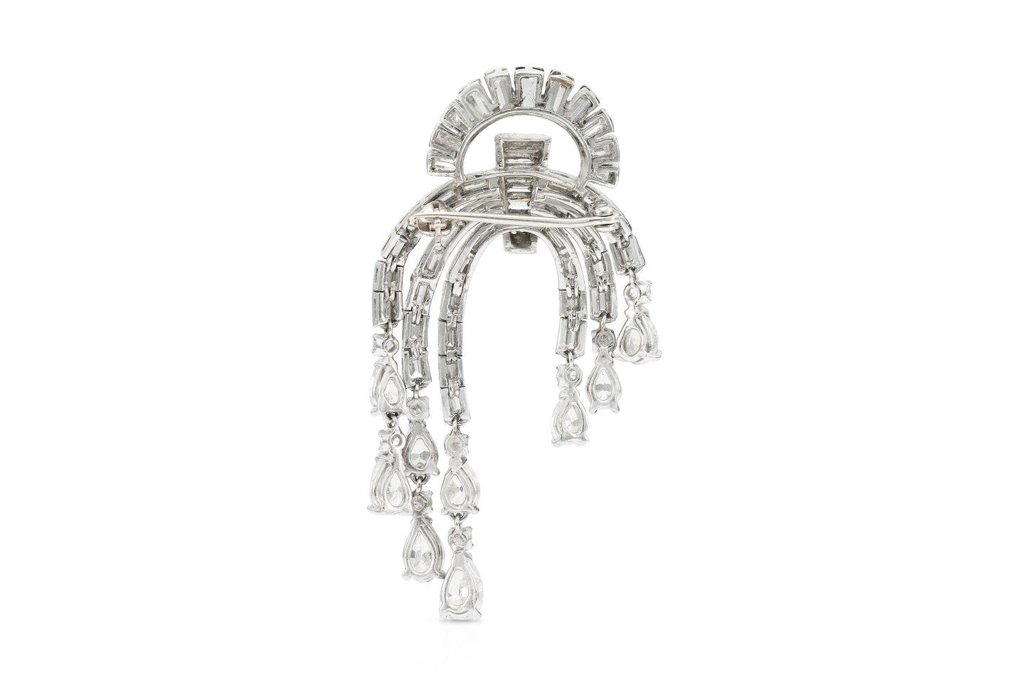 Vintage 1950s 9.00 Carat Diamond Dangle Brooch