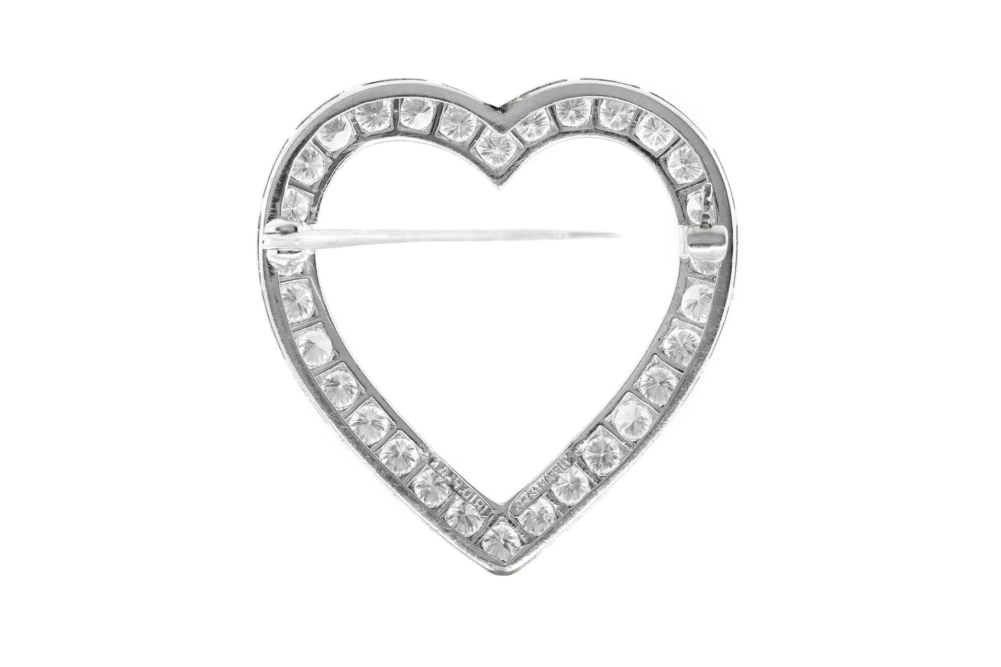 Vintage 1950s Tiffany & Co. 3.00 Carat Diamond Heart Pin