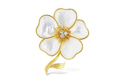 Van Cleef & Arpels Mother of Pearl Flower Brooch