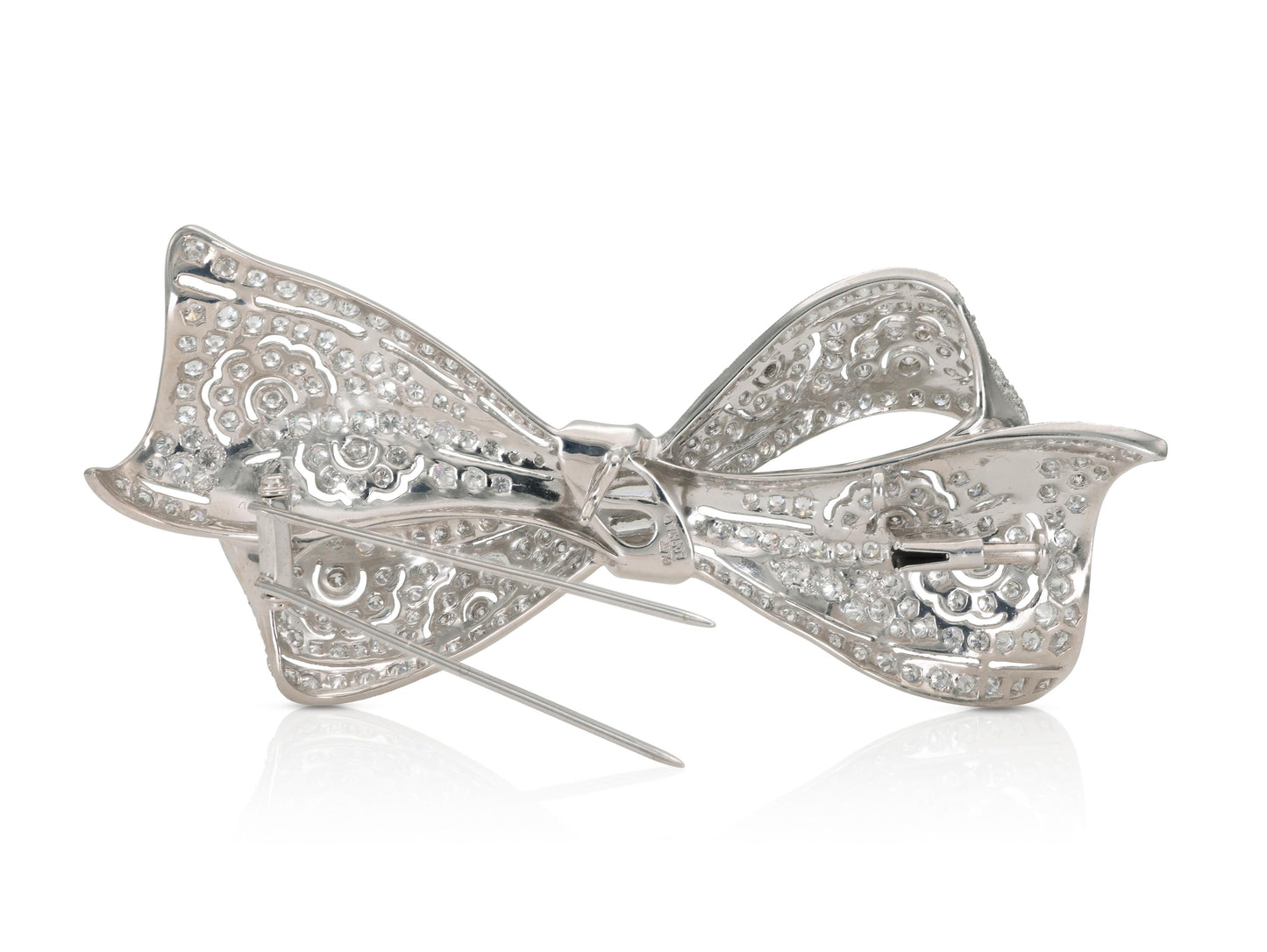 4.00 Carat Diamond Bow Brooch Pendant