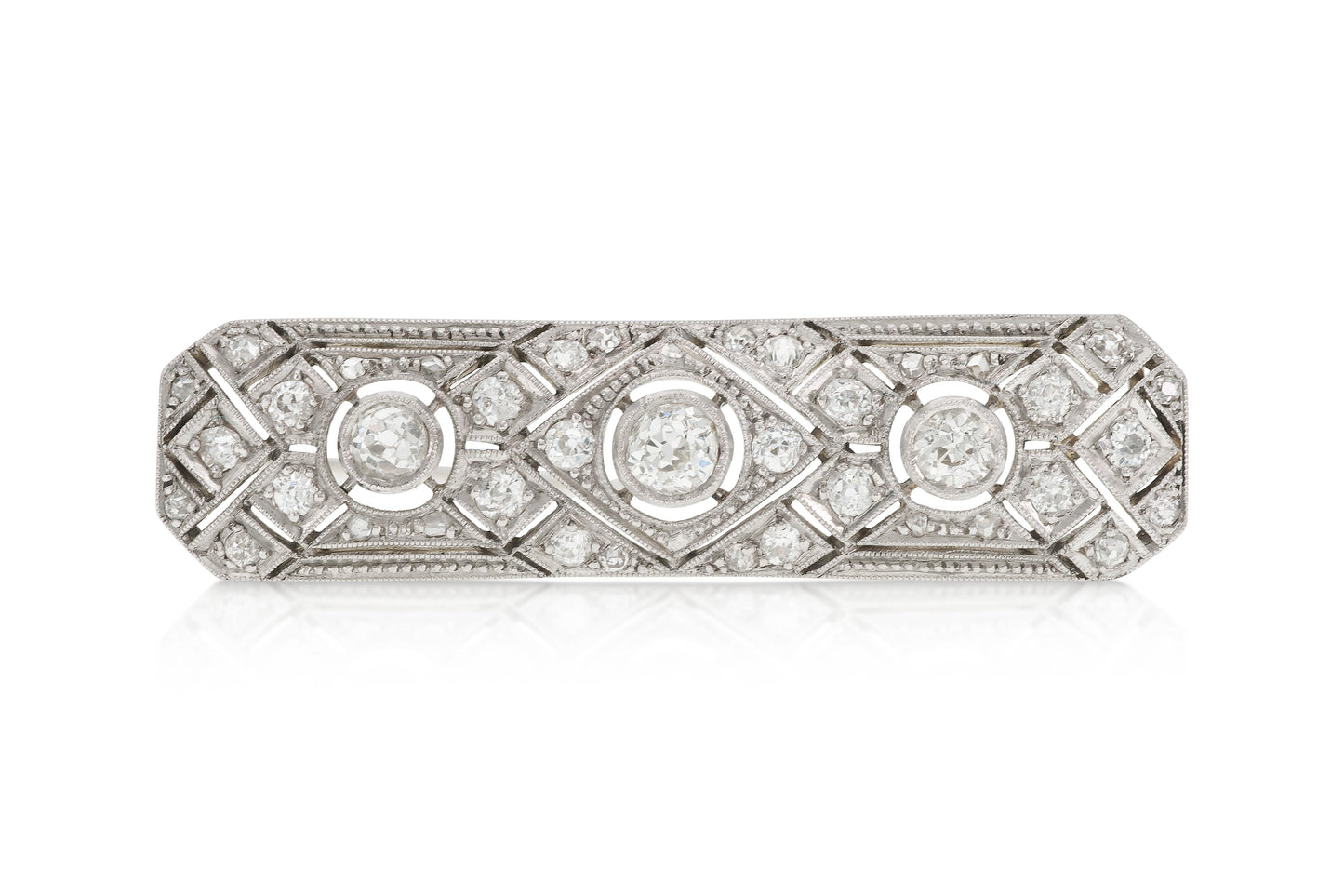 Art Deco 1930s 1.40 Carat Diamond Brooch