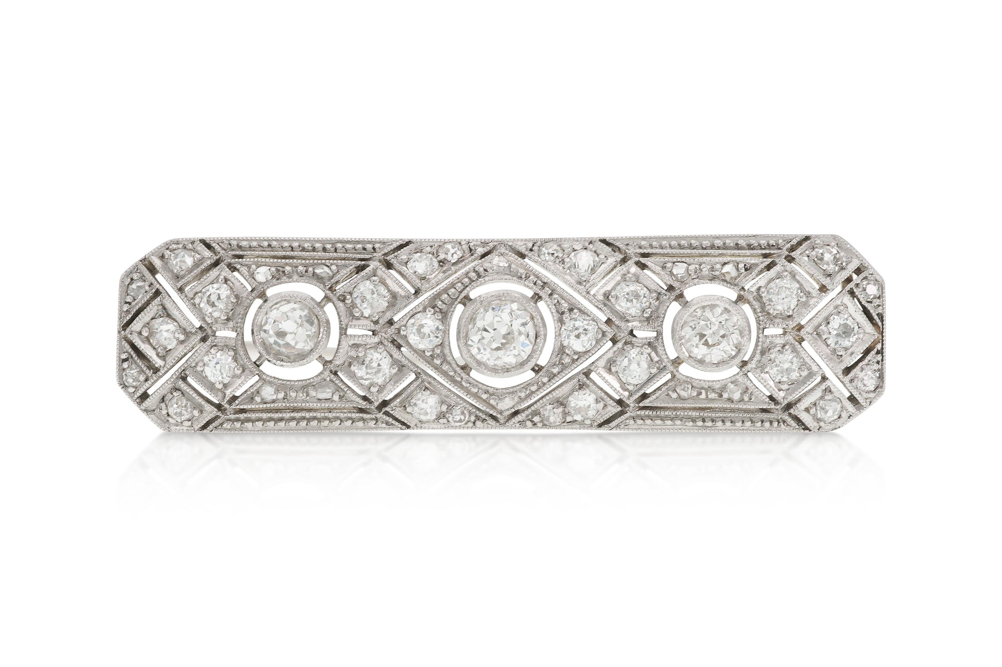 Art Deco 1930s 1.40 Carat Diamond Brooch