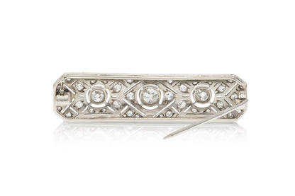 Art Deco 1930s 1.40 Carat Diamond Brooch