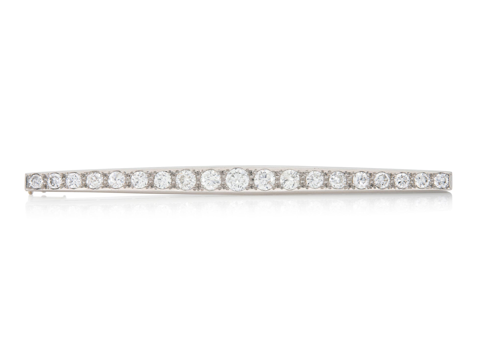 Antique Art Deco 1930s 3.50 Carat Diamond Bar Pin