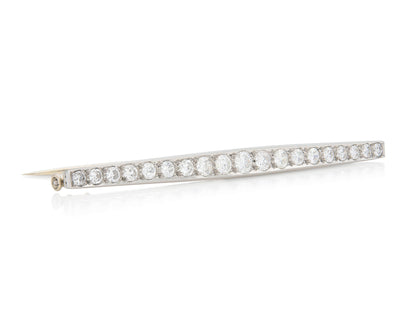 Antique Art Deco 1930s 3.50 Carat Diamond Bar Pin