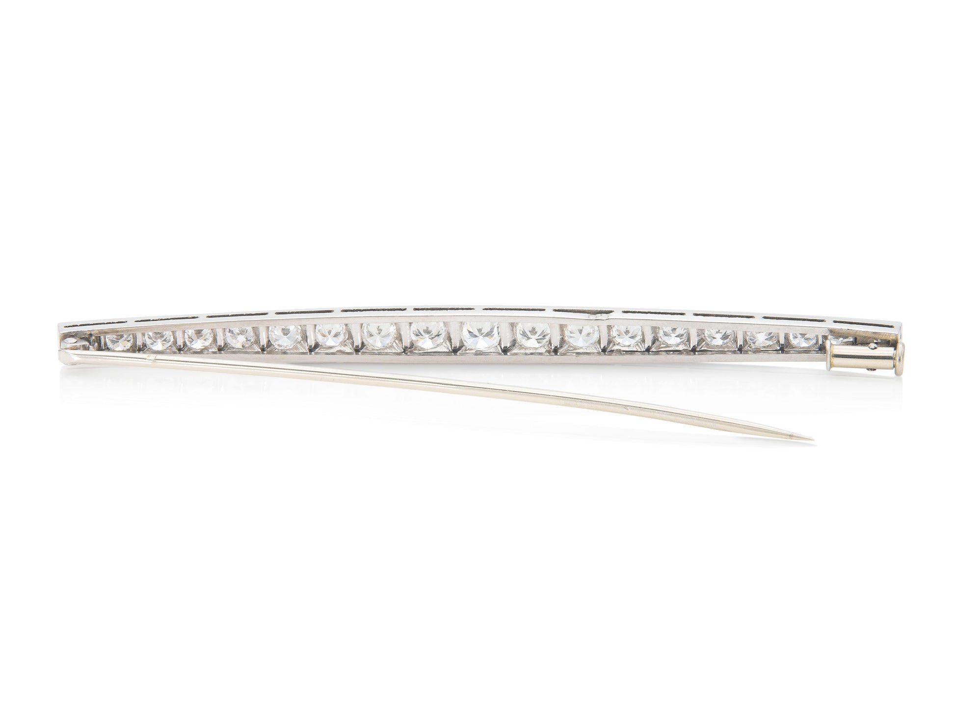 Antique Art Deco 1930s 3.50 Carat Diamond Bar Pin