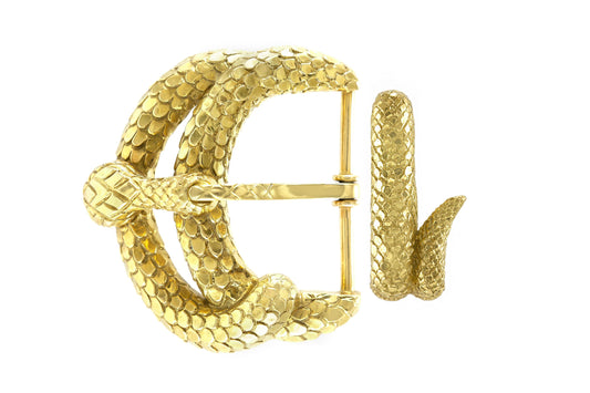 Vintage 1960s David Webb Gold Snake Belt Buckle