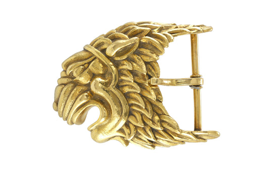 Vintage 1960s David Webb Gold Lion Belt Buckle