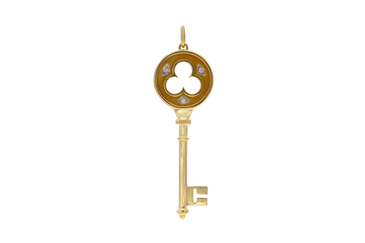 Tiffany & Co. Three Clover Gold Key Pendant