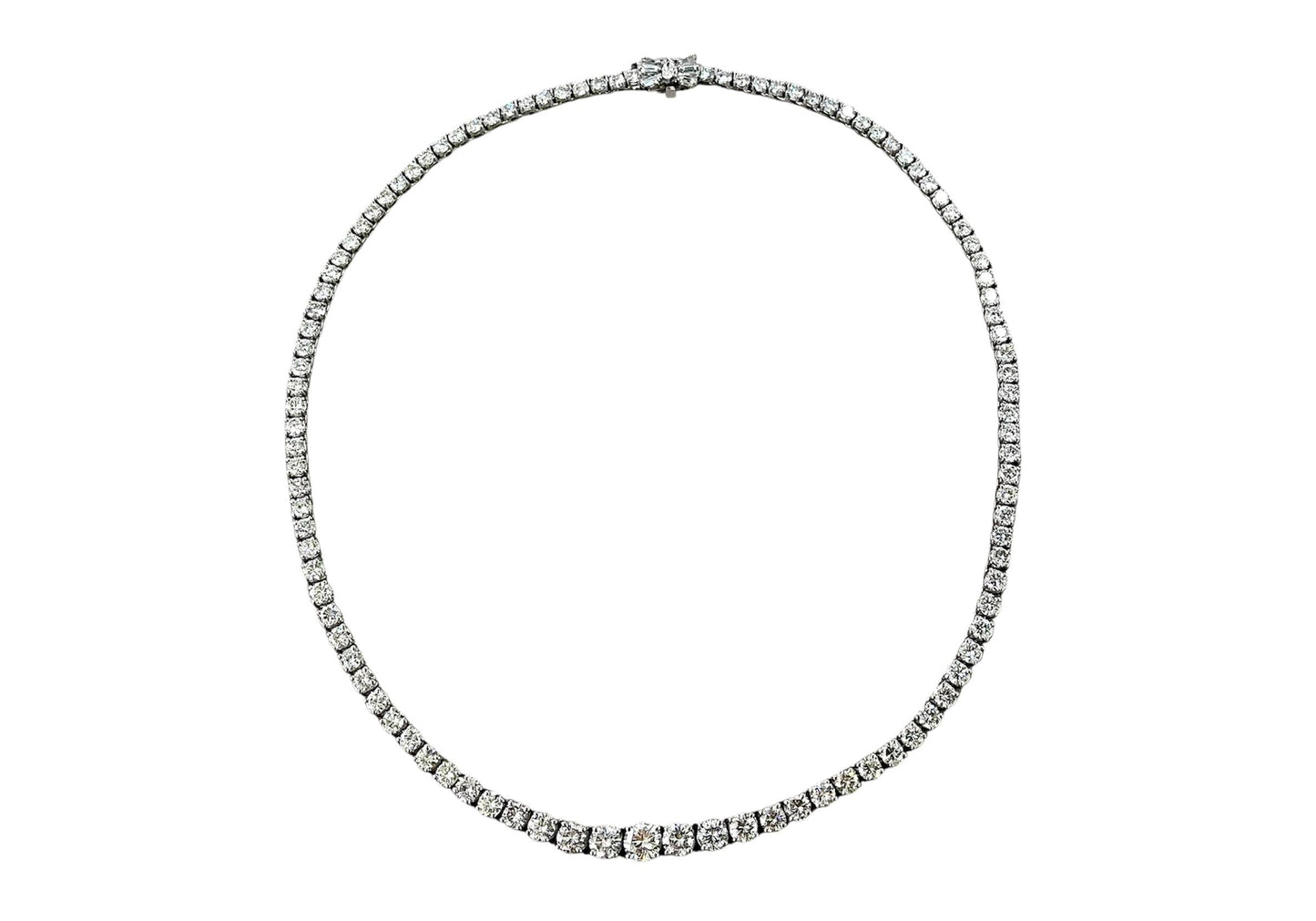 25.00 Carat Round Cut Diamond Riviera Necklace