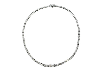 25.00 Carat Round Cut Diamond Riviera Necklace